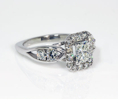 Radiant Diamond Halo Wedding Ring