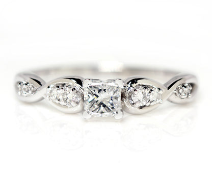 custom princess cut diamond infinity engagement ring