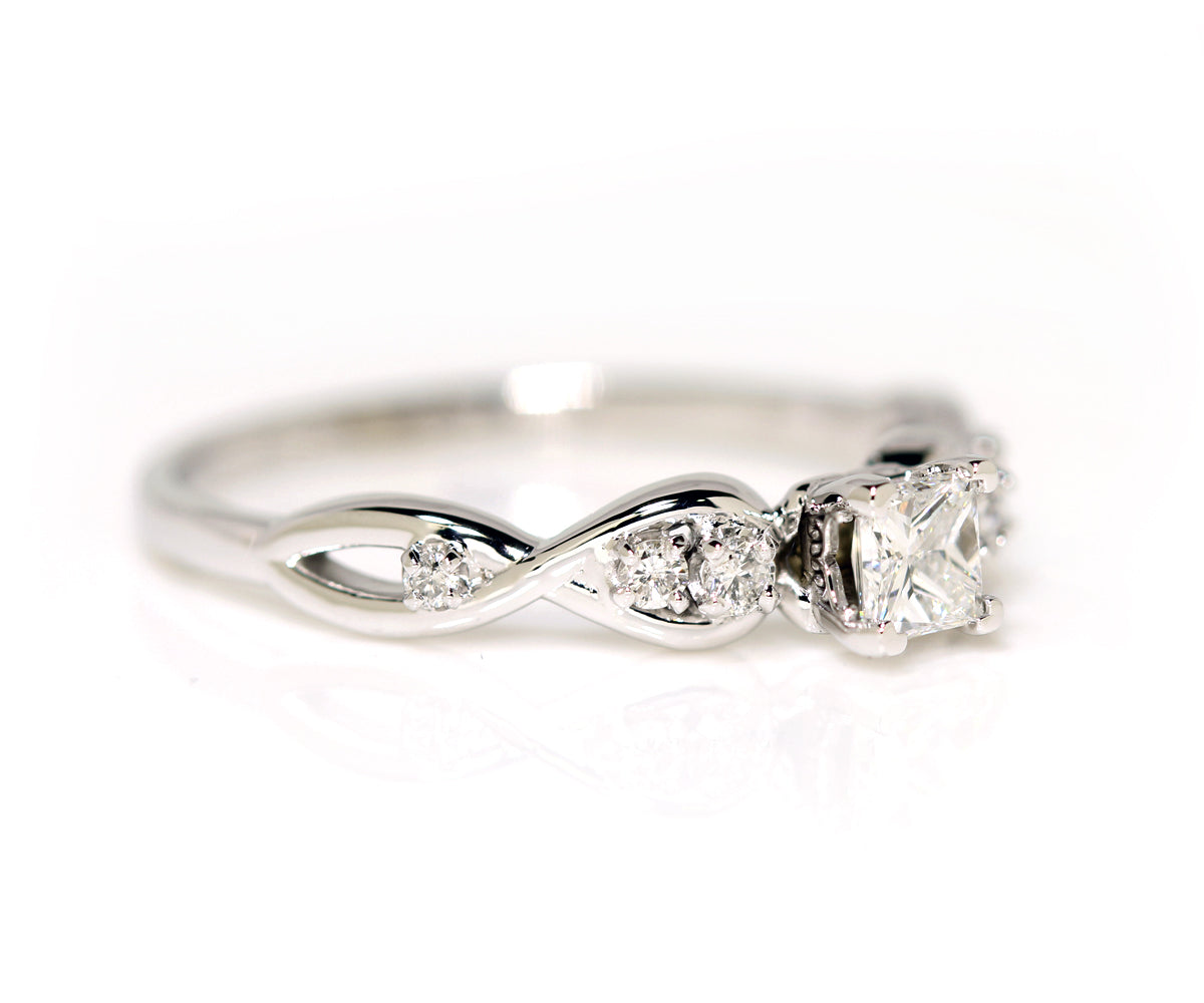 Princess Cut Infinity Diamond Engagement Ring
