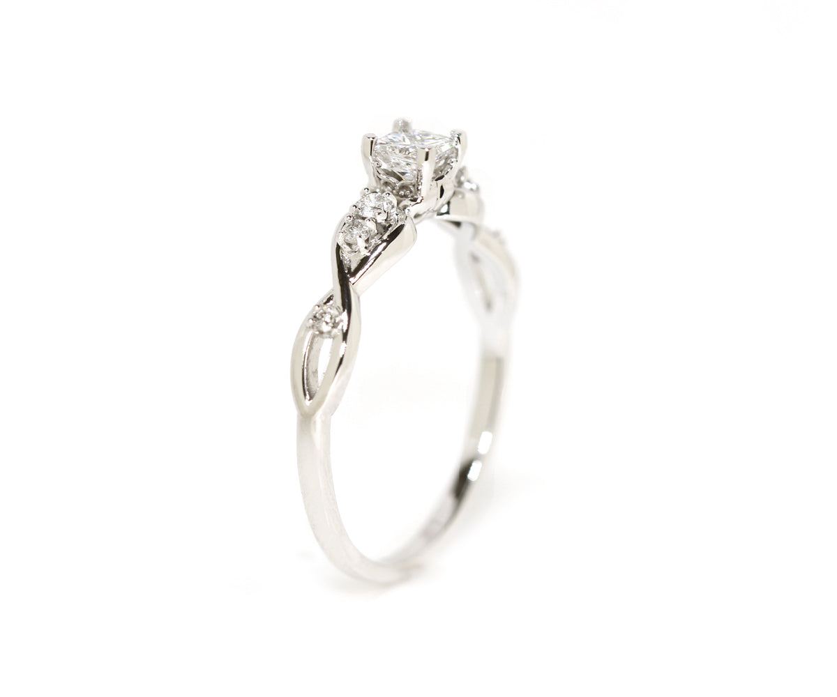 Princess Cut Infinity Diamond Engagement Ring