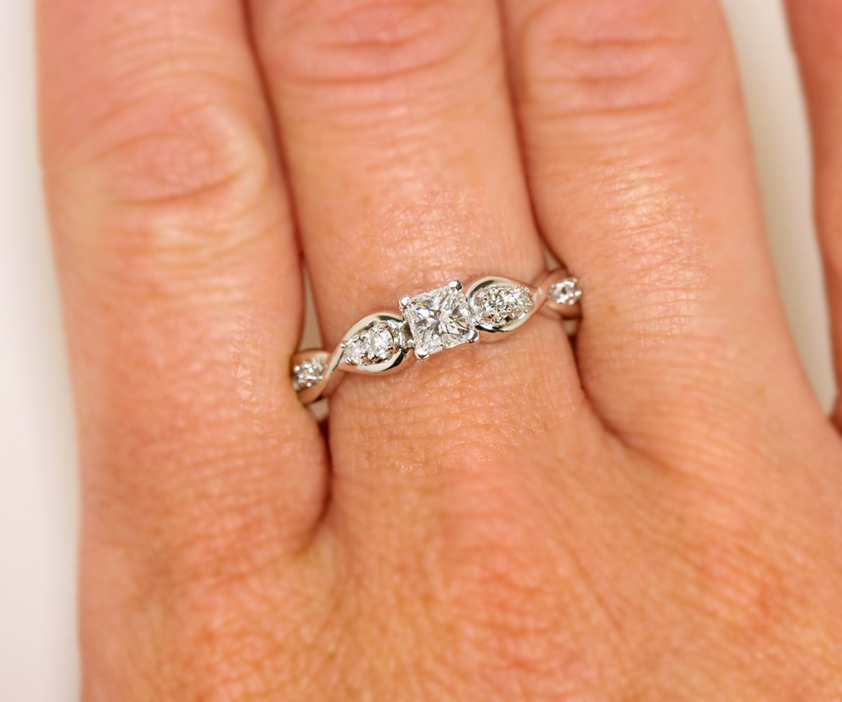 Princess Cut Infinity Diamond Engagement Ring