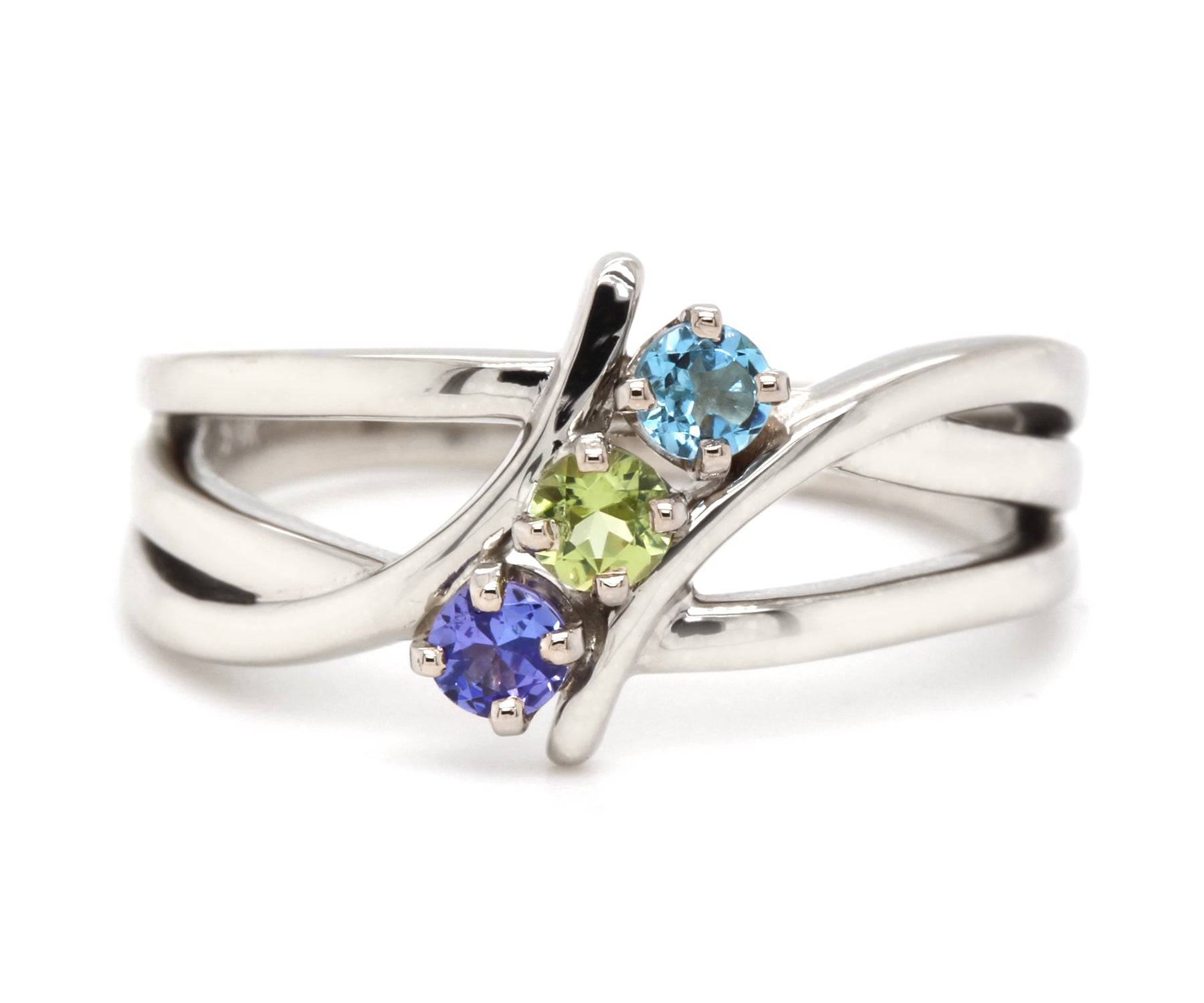 Interweave Modern Mothers Birthstone Family Silver Ring