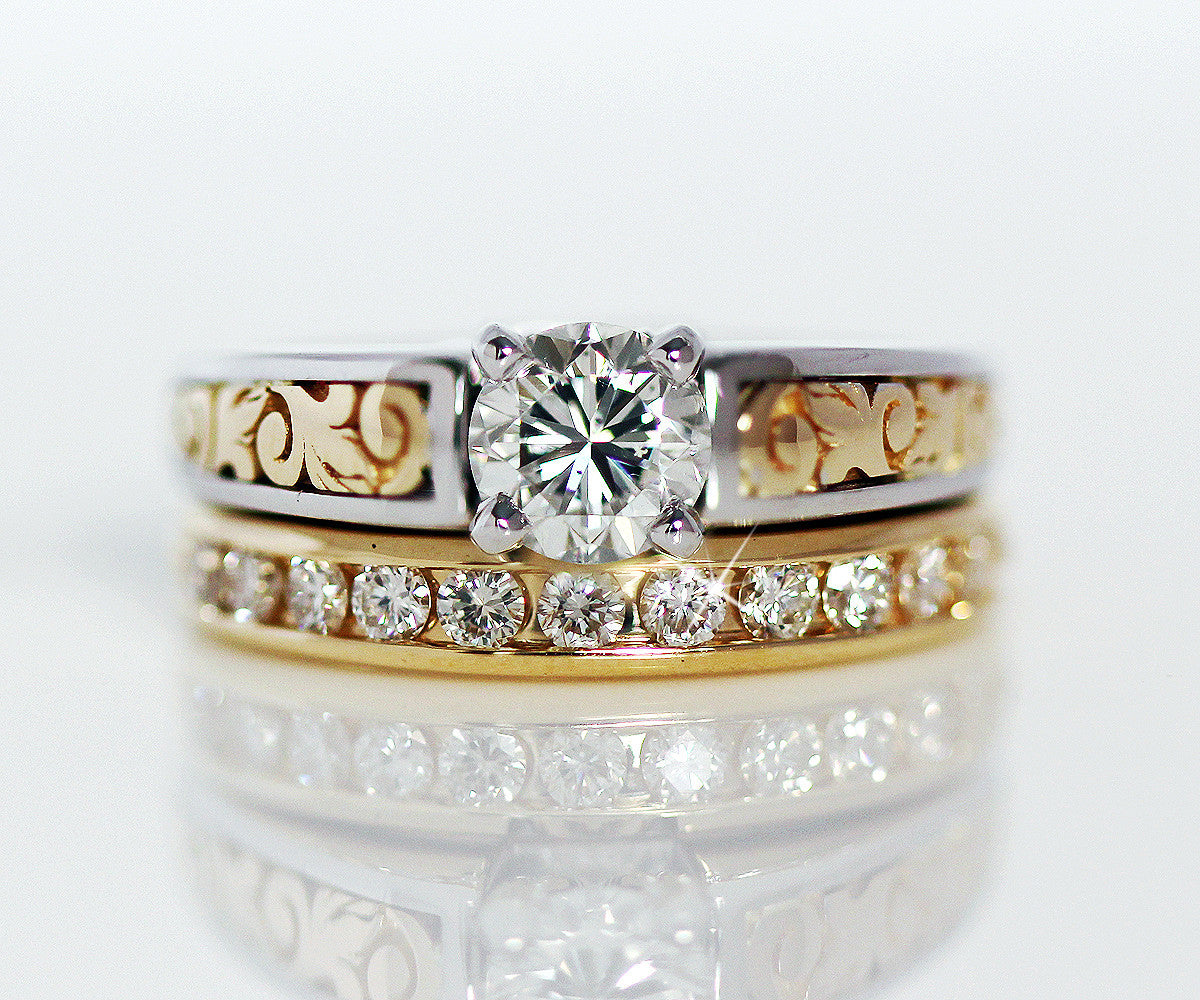 custom designed western engraved wedding ring redesigned