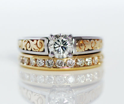 custom designed western engraved wedding ring redesigned