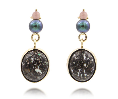 Leopard Opal and Pearl Gold Jewelry Set
