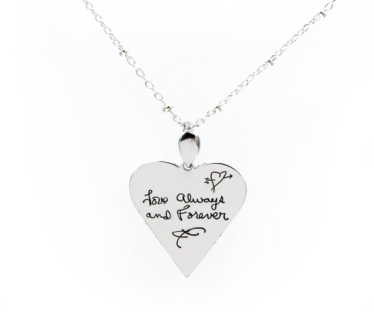Personal Handwritten Silver Keepsake Necklace