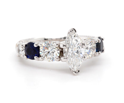 Classic Marquise Sapphire Engagement Ring
