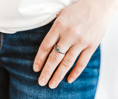 Montana Blue Sapphire Swirl Ring