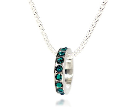 mother's modern birthstone silver family necklace