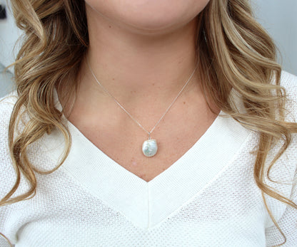 Baroque Pearl Diamond White Gold Necklace