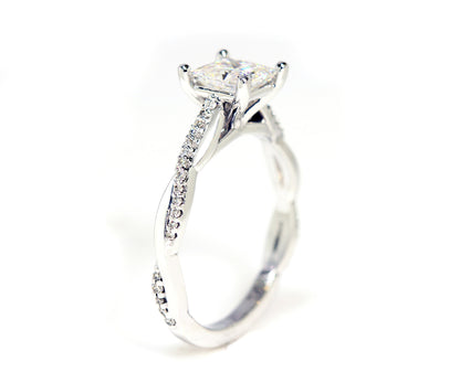 Princess Moissanite Diamond Twist Wedding Ring