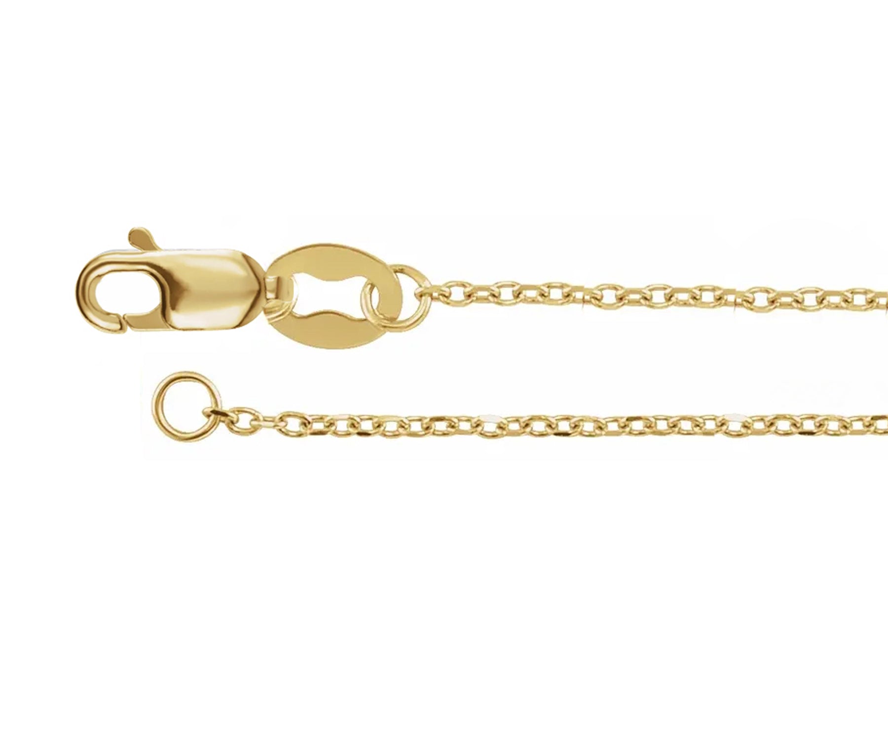 Diamond Cut Cable 10k Yellow Gold 1mm Chain