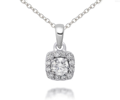 Fancy Cushion Halo Diamond Pendant