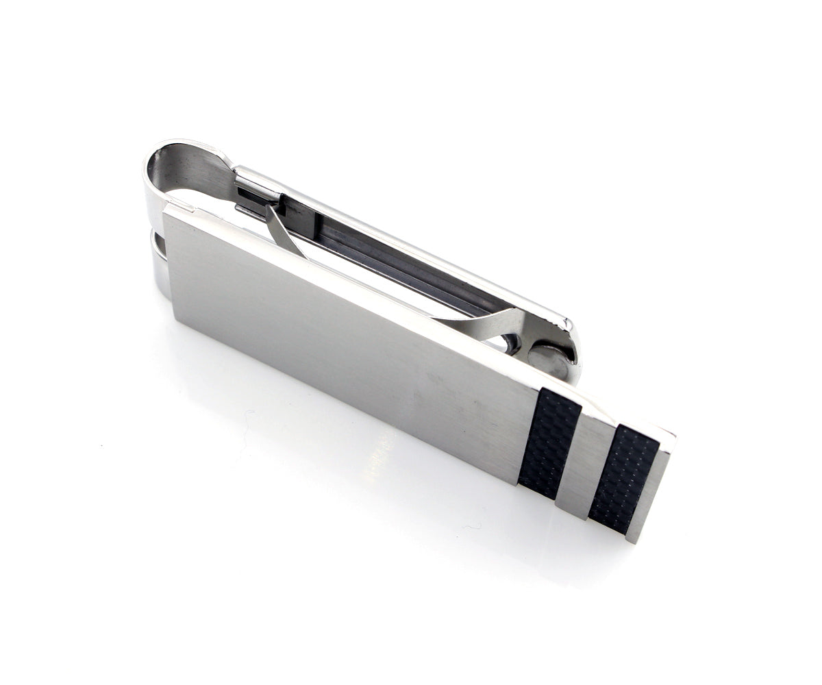Carbon Fiber Accented Stainless Steel Money Clip