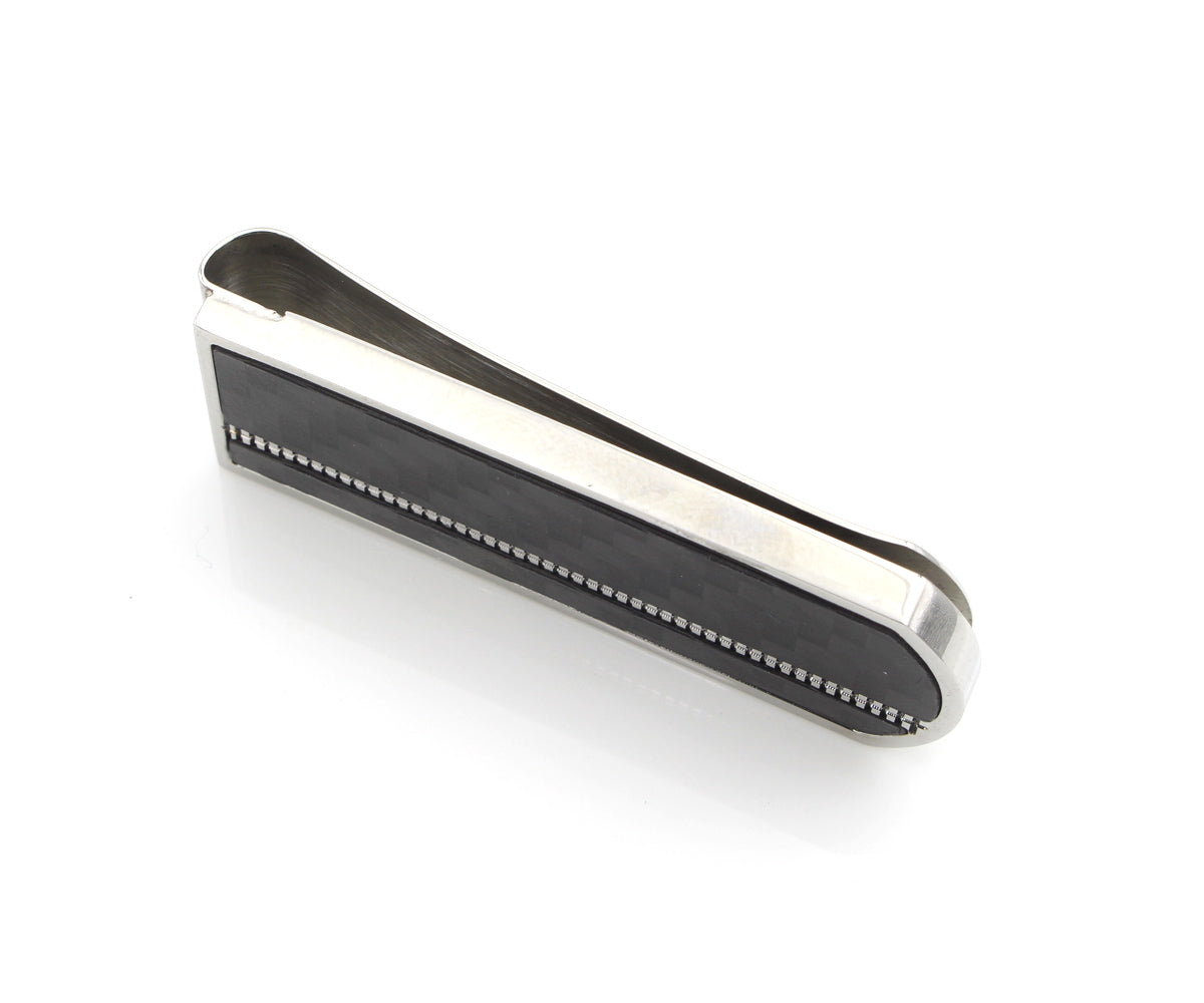 Black Fiber Fiber Steel Accented Money Clip