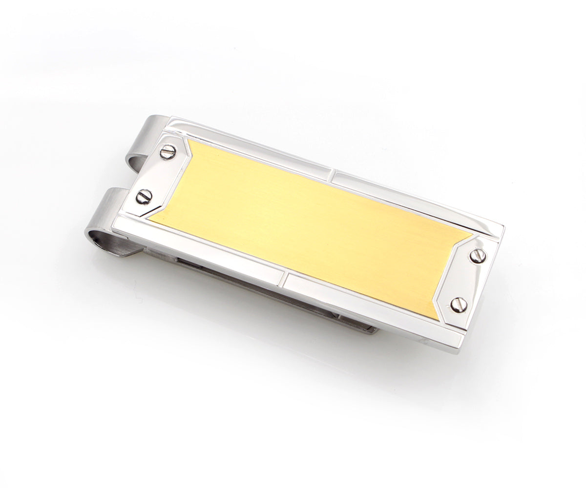 Stainless Steel and Gold Plated Money Clip