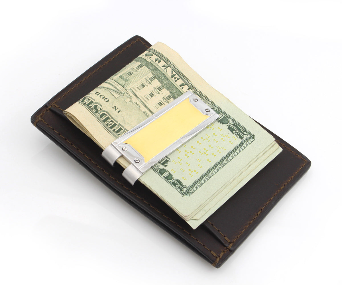 Stainless Steel and Gold Plated Money Clip