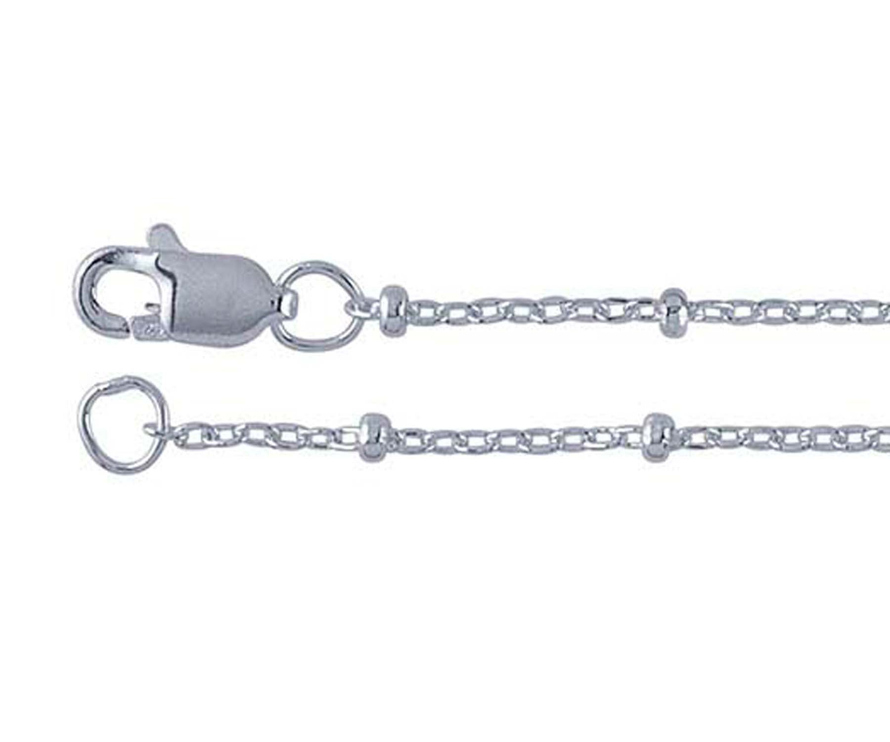 Beaded Cable Sterling Silver 1.2mm Chain