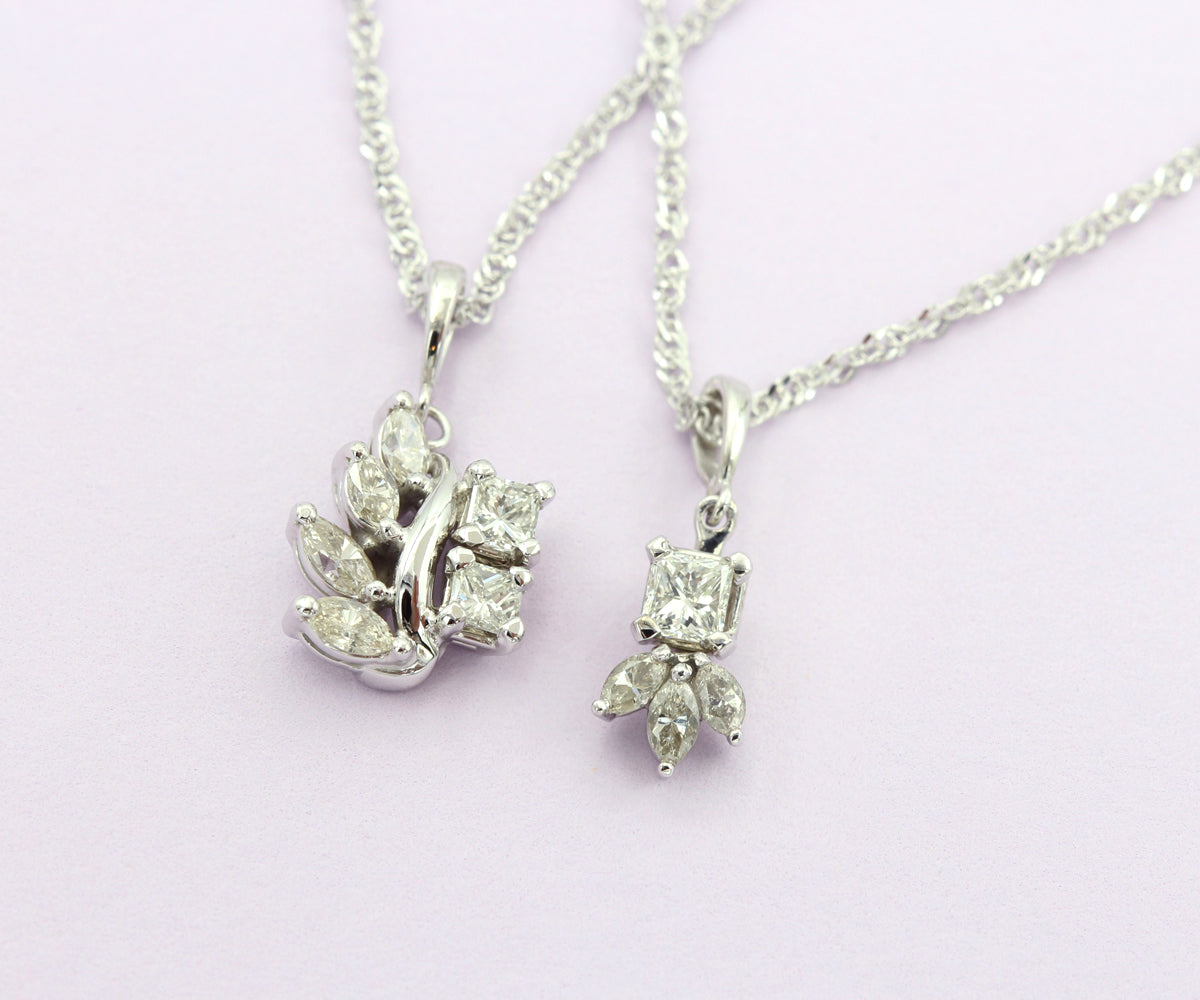 Princess and Marquise Diamond Necklaces Redesign