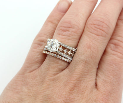 Cathedral Rose and White Gold Engagement Ring