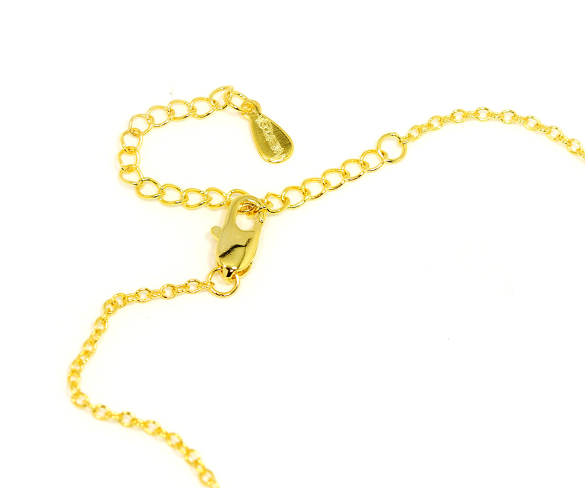 Round Pavé Crystal Gold Necklace