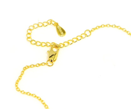 Rectangle Pavé Crystal Gold Necklace