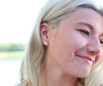 Small Round Pavé Crystal Stud Earrings