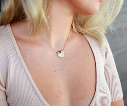 Hexagon Pavé Crystal Necklace