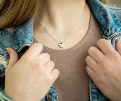 Small Hexagon Pavé Crystal Necklace