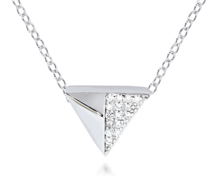 Small Triangle Pavé Crystal Necklace