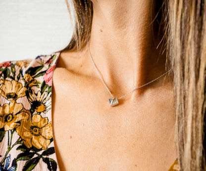 Small Square Pavé Crystal Necklace