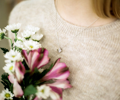 Small Square Pavé Crystal Necklace