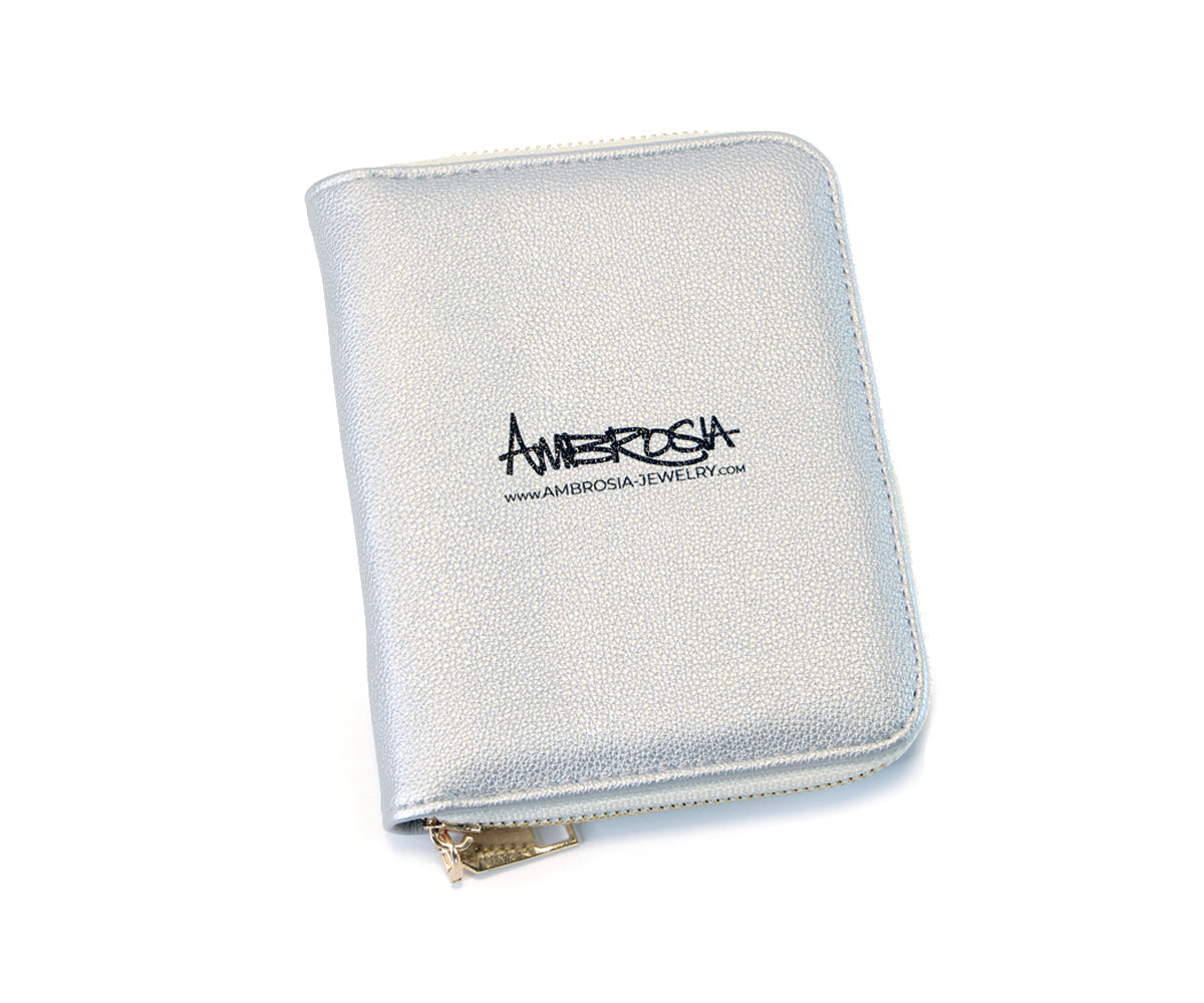 Jewelry Travel Zipper Silver Pouch