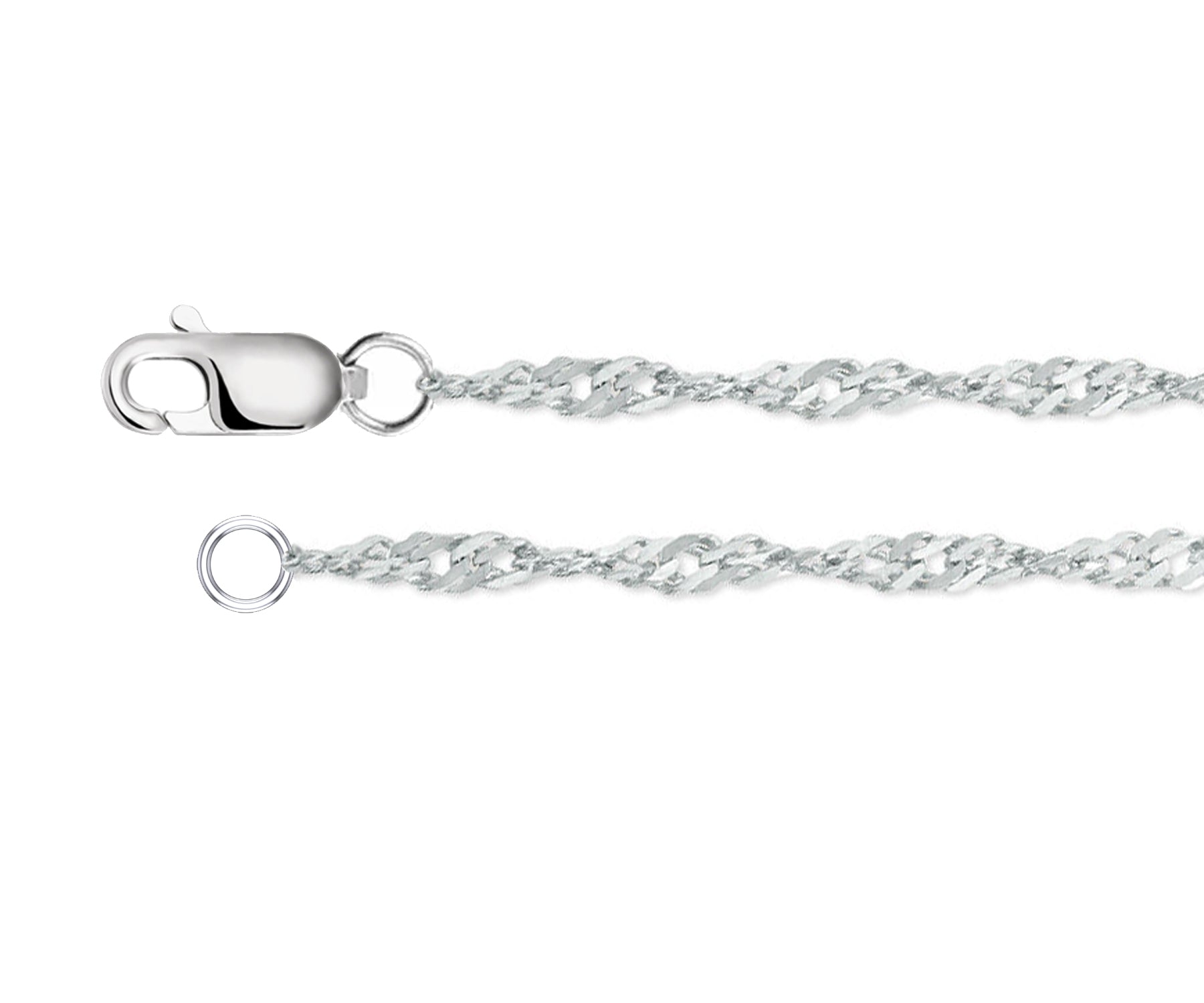 Ambrosia's Favorite Singapore 14k White Gold 1.2mm Chain