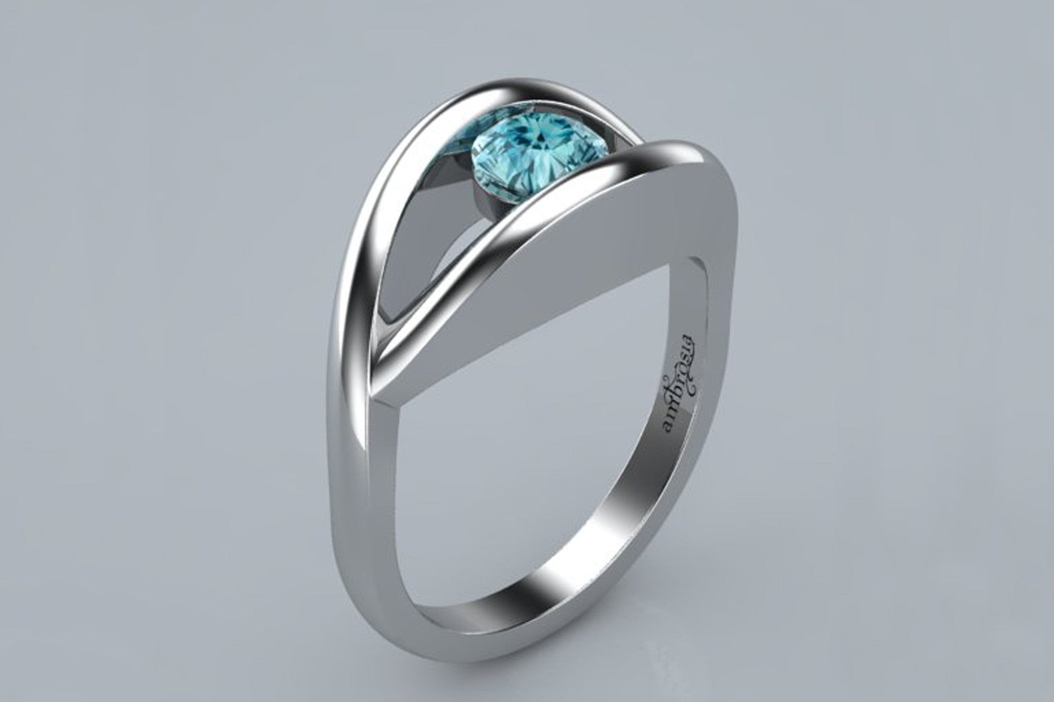 Tourmaline Solitaire Wedding Ring