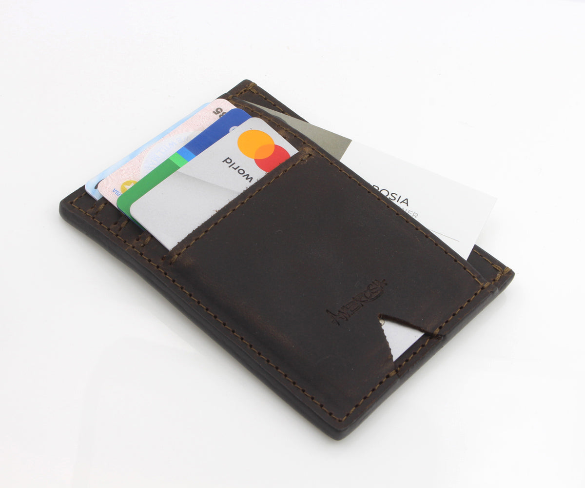 Slim Guy Front Pocket Brown Leather Wallet