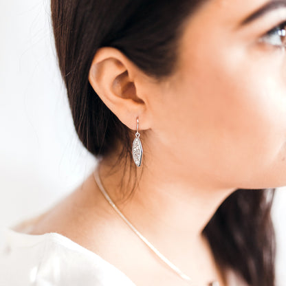 Small Marquise Black Druzy 14k Vermeil Earrings