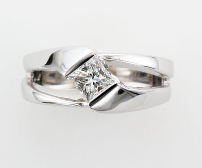 Contemporary Solitaire Princess Diamond Wedding Ring