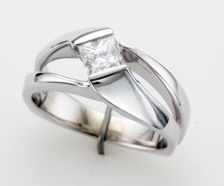 modern contemporary princess cut diamond wedding ring