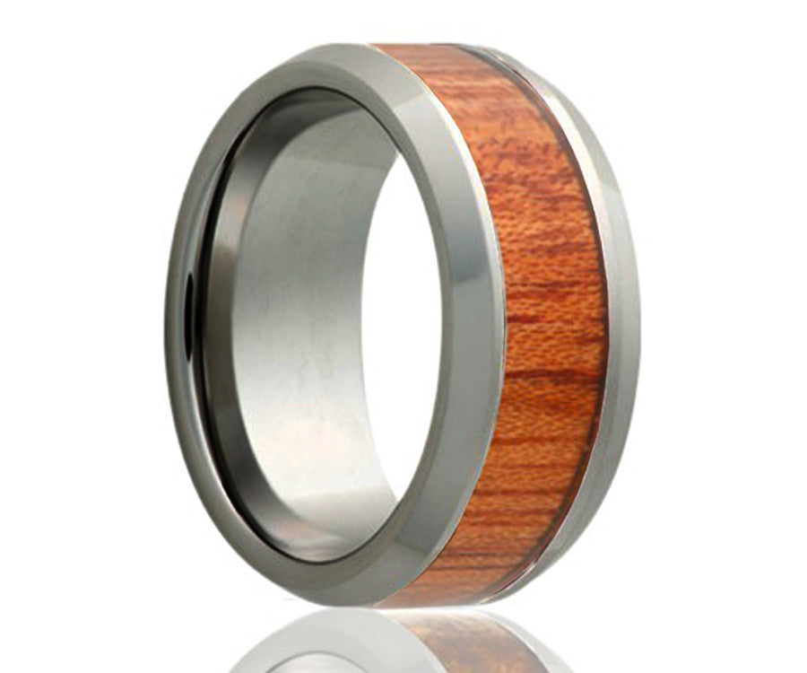 Tungsten Blood Wood Ring