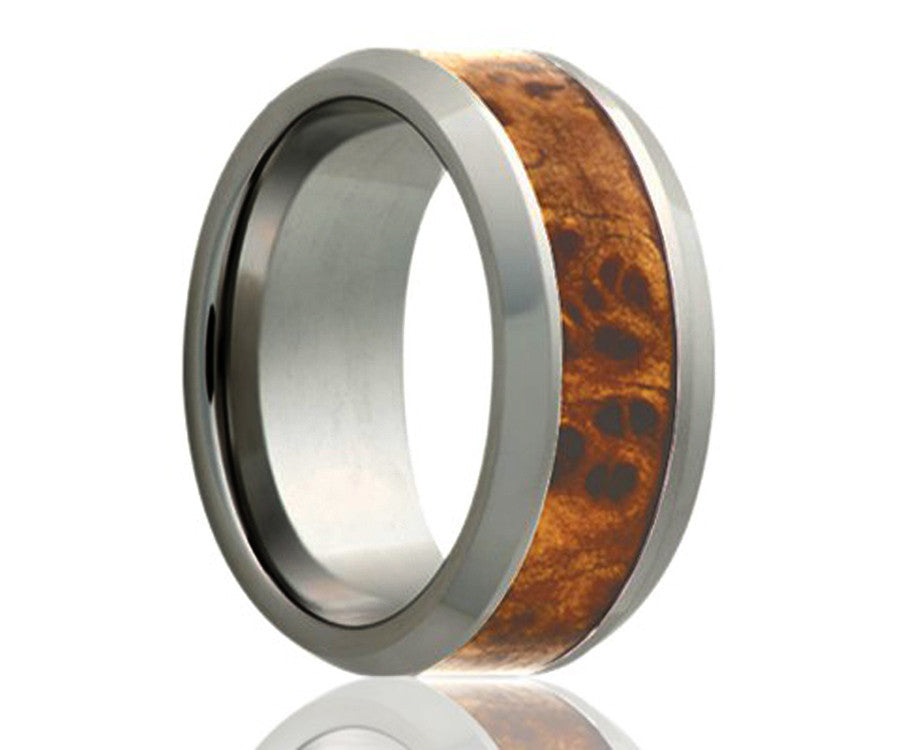 Tungsten Burl Wood Ring