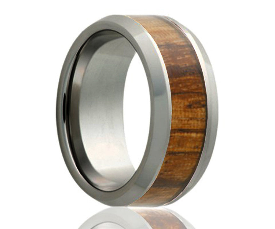 Tungsten Zebra Wood Ring