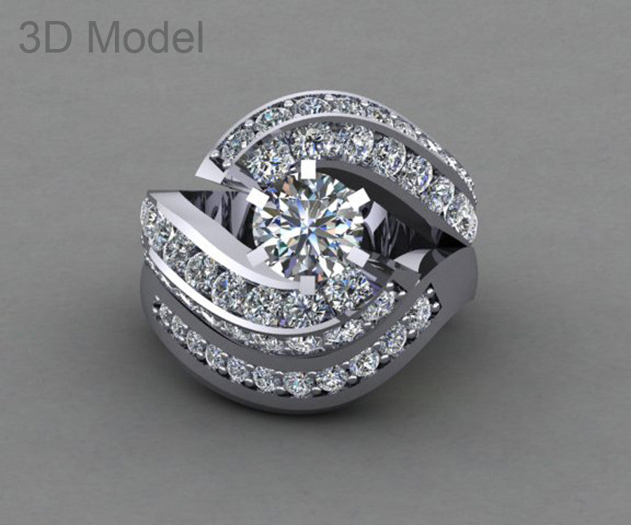 Handcrafted Matching Curved Wedding Ring