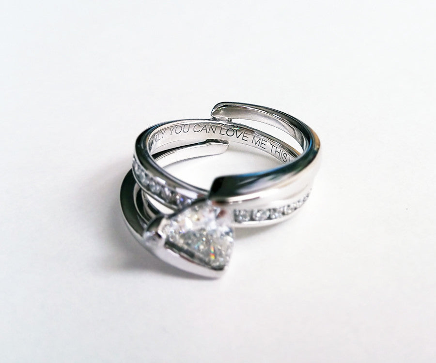 Modern Trillion Diamond Wedding Ring