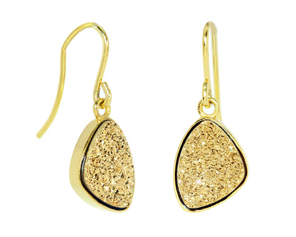 Pendientes Druzy de oro de 18 quilates y pequeños trillones