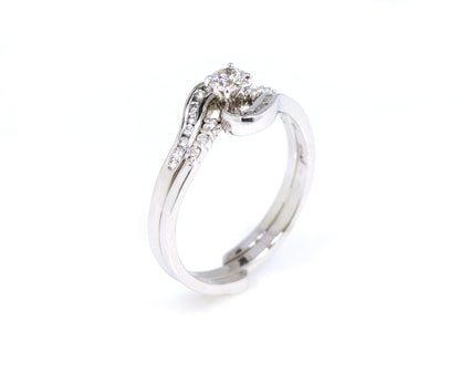 Curved Twist Diamond Channel Wedding Ring