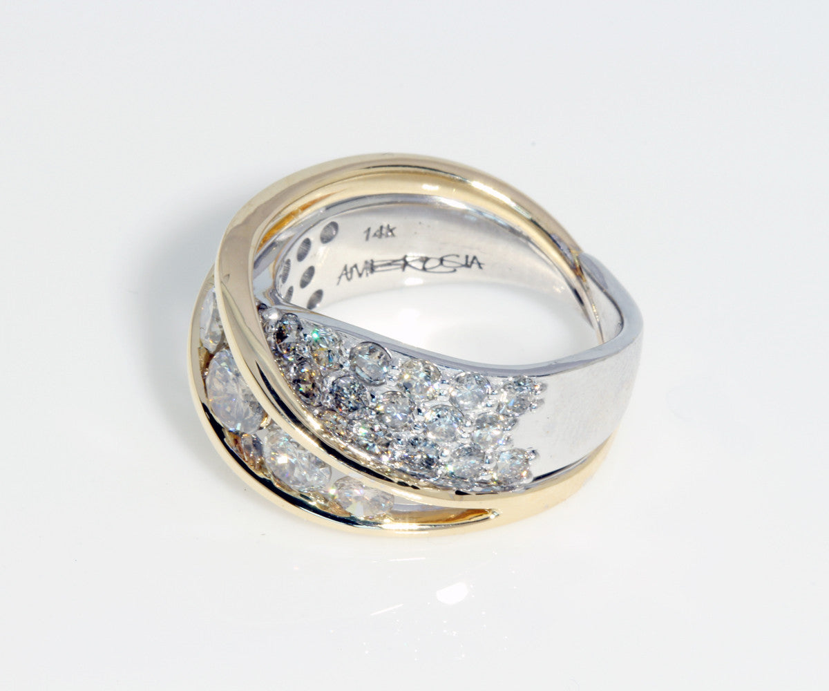 Two Tone Twist Pave Diamond Fashion Ring Redesigned