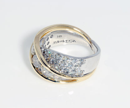 Two Tone Twist Pave Diamond Fashion Ring Redesigned
