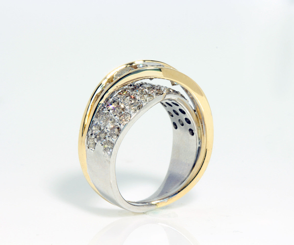 Two Tone Twist Pave Diamond Fashion Ring Redesigned