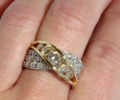 Two Tone Twist Pave Diamond Fashion Ring Redesigned